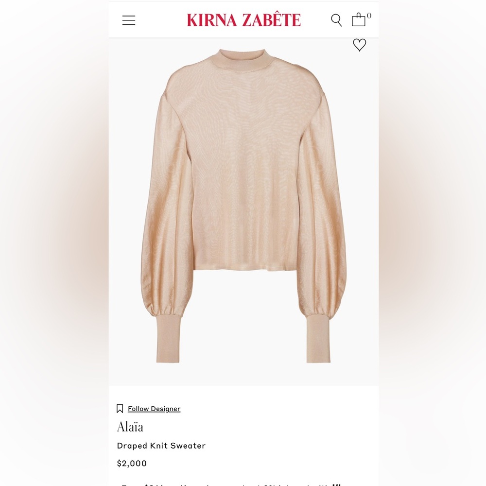 Alaia semi sheer nude gold blouse